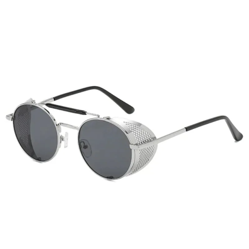 Vue 2 — Lunettes de Soleil Rondes Steampunk