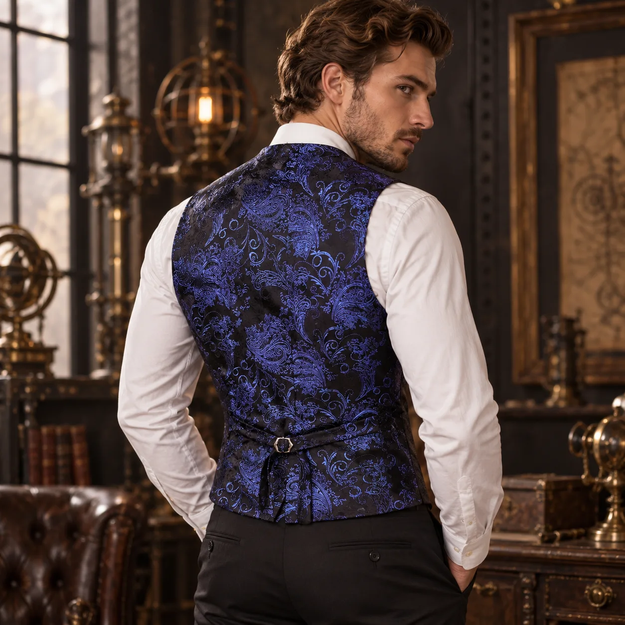 Vue 17 — Gilet Costume Homme Imprimé
