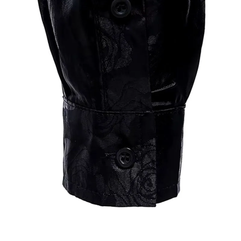 Vue 6 — Chemise Noire à Fleur Homme