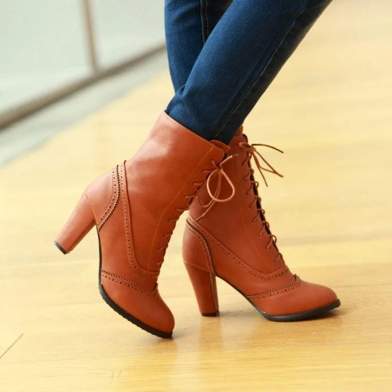 Vue 2 — Bottines Steampunk Marron