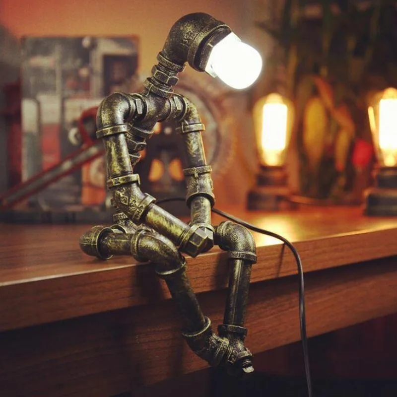 Lampe Steampunk Robot