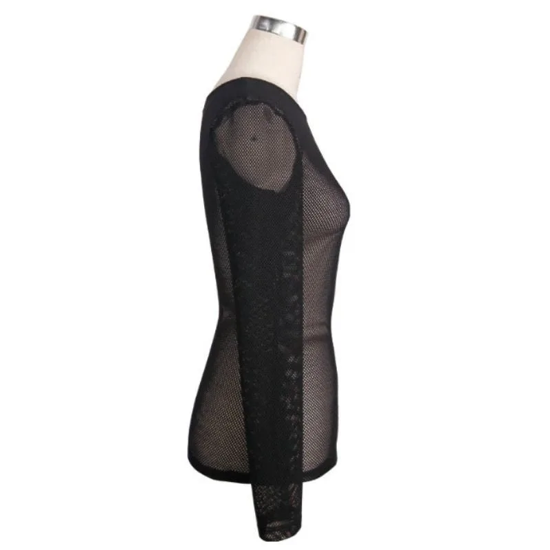 Vue 4 — T-Shirt Transparent Maille Femme