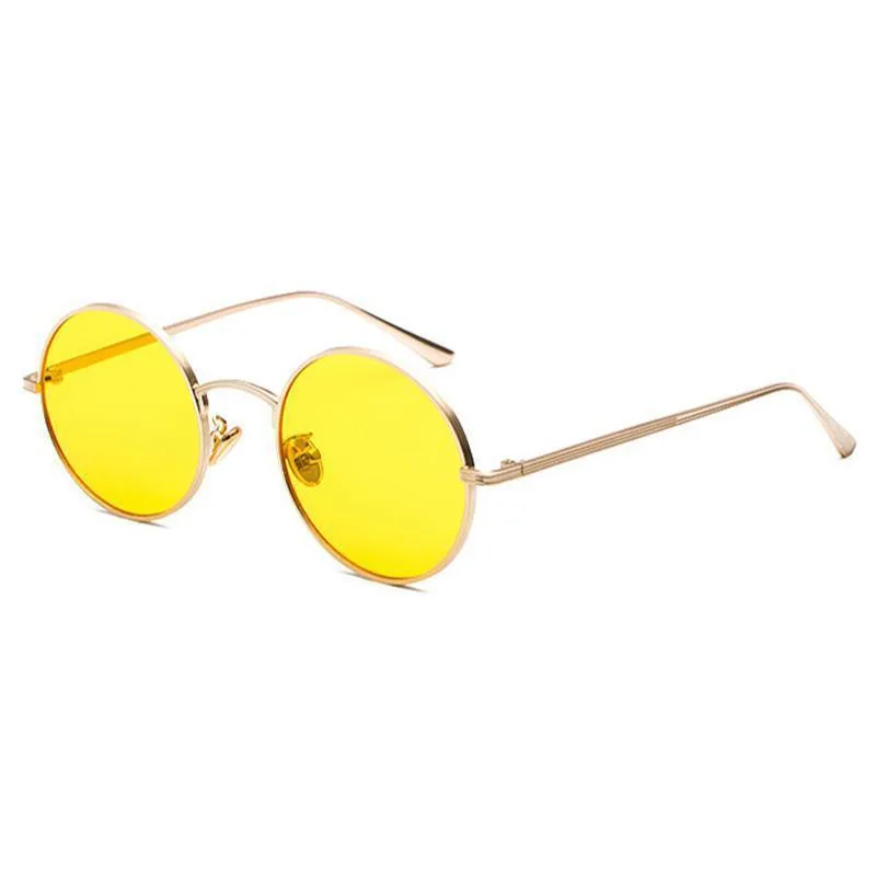 Vue 7 — Lunettes de Soleil Steampunk Vintages Rondes