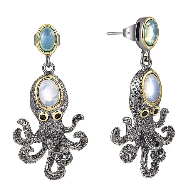 Vue 5 — Boucles d'Oreilles Poulpe Steampunk