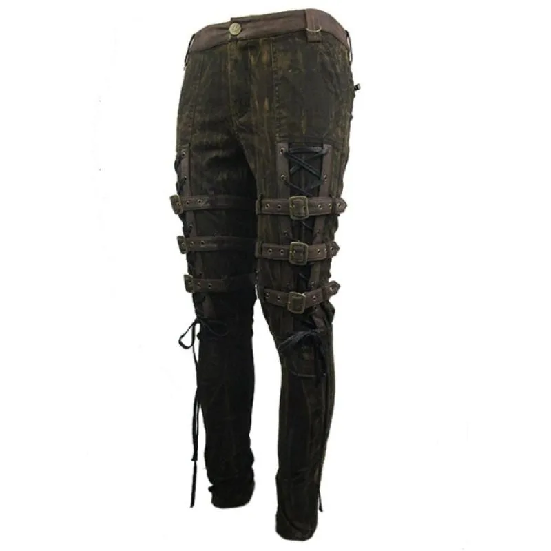 Vue 4 — Pantalon Punk Marron