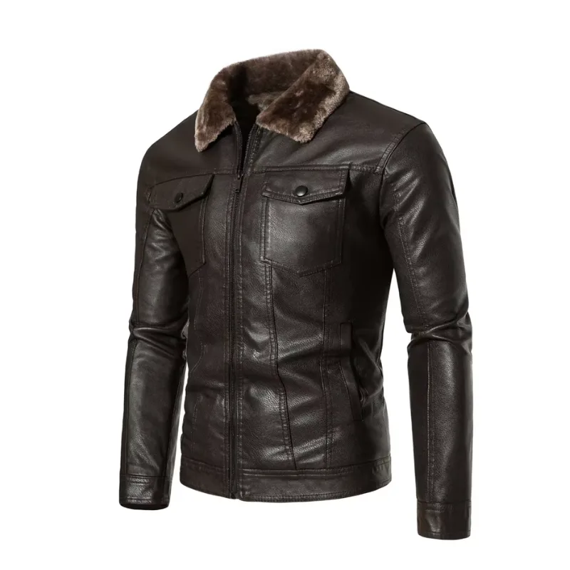 Vue 4 — Veste Aviateur Col Fourrure Homme