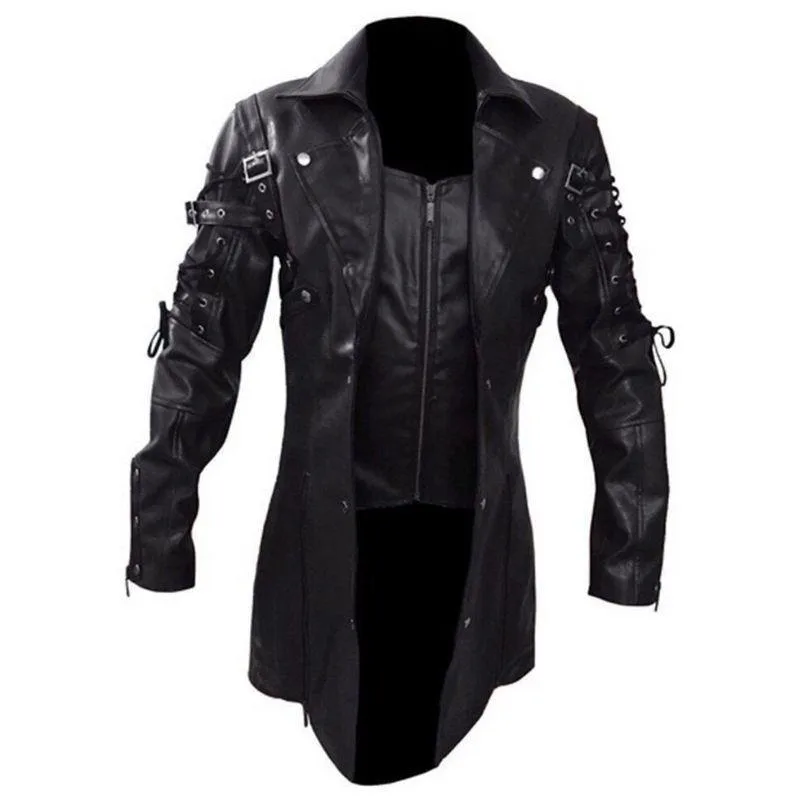 Vue 9 — Veste Steampunk Gothique en PU