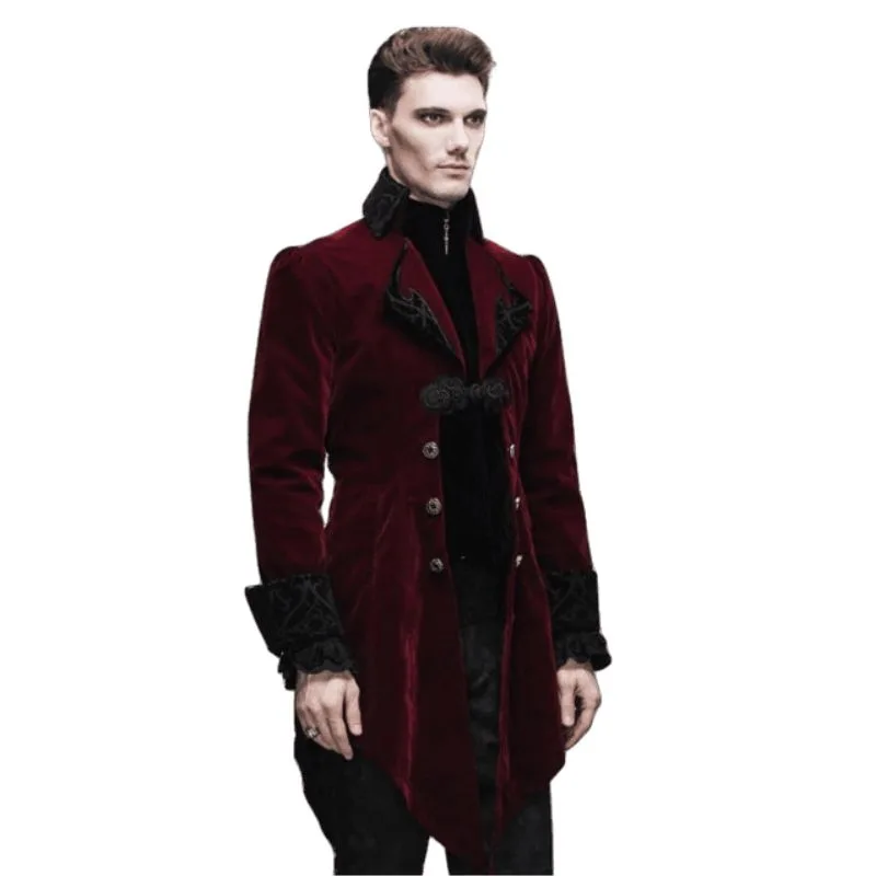 Vue 2 — Veste Gothique Rouge Homme