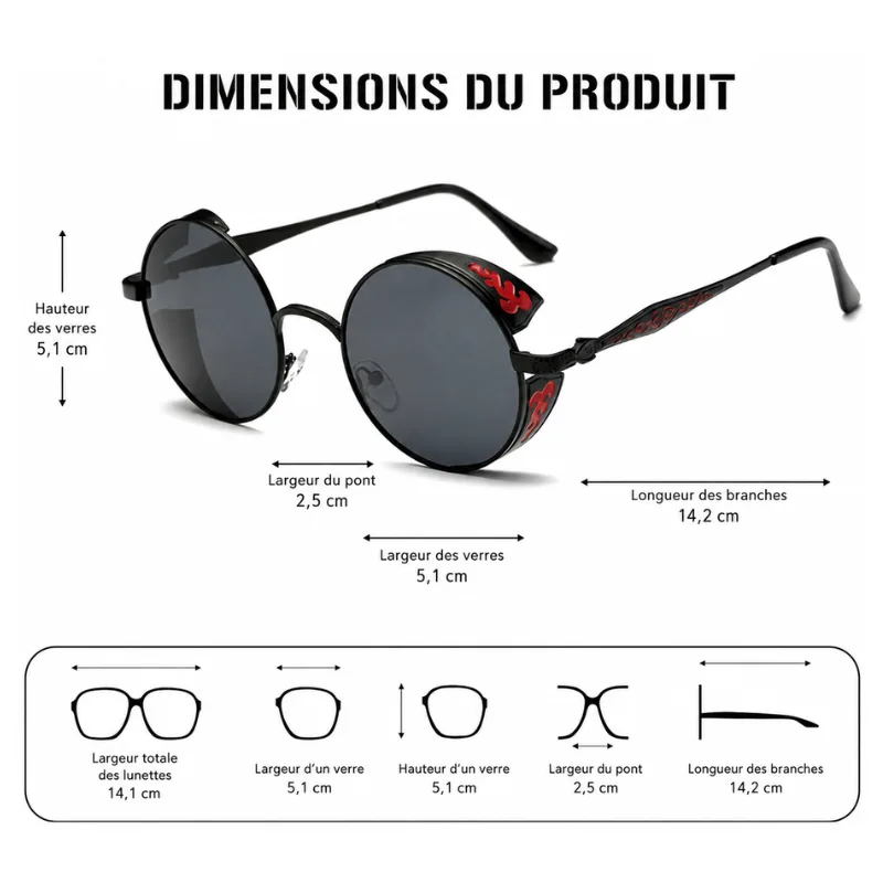 Vue 3 — Lunettes de Soleil Steampunk Homme