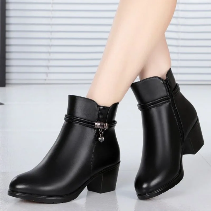 Vue 6 — Bottines en PU Noir à Talon 5 cm