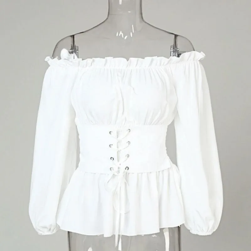 Vue 3 — Chemise Blanche Épaules Dénudées