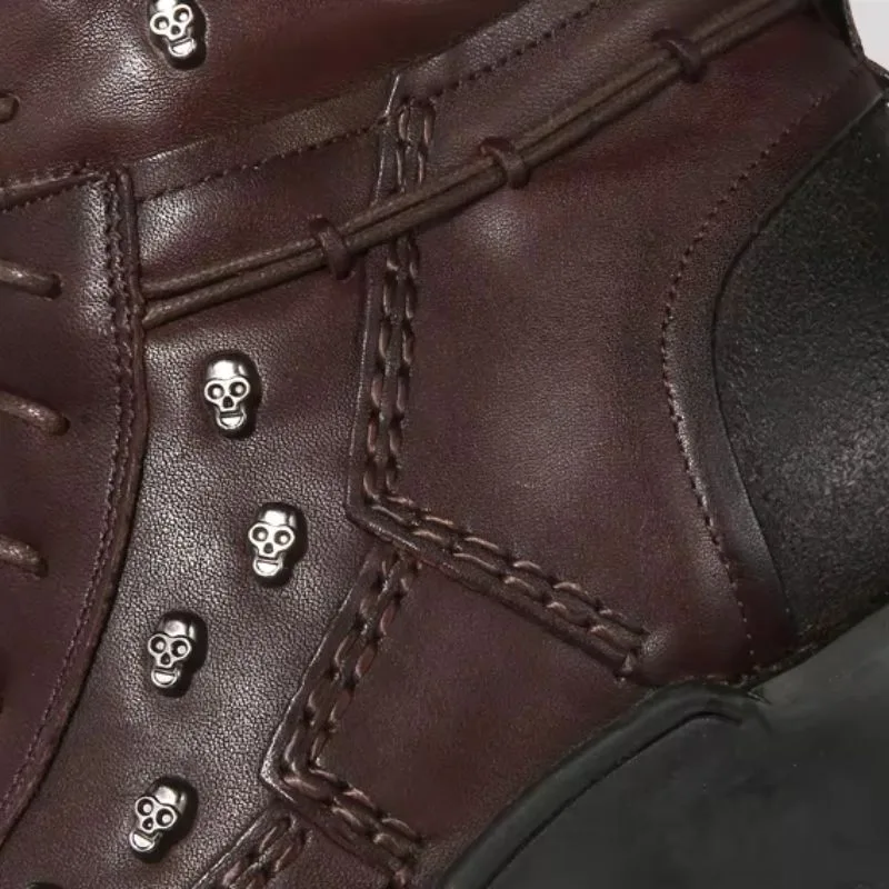Vue 4 — Bottines Moto Marron