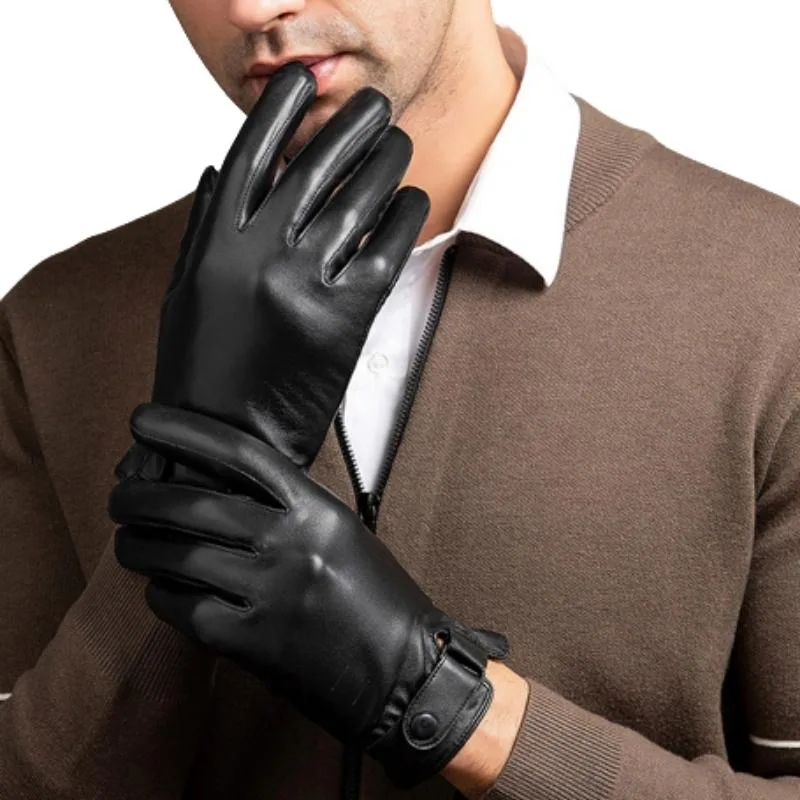 Vue 2 — Gant en Cuir Noir pour Homme