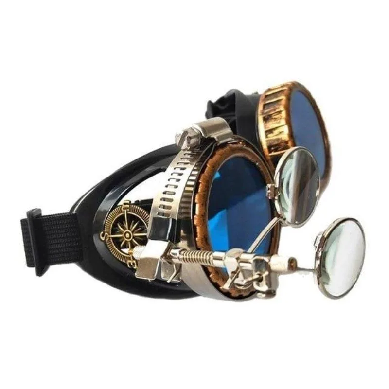 Vue 2 — Lunettes Steampunk Rétro Futuriste