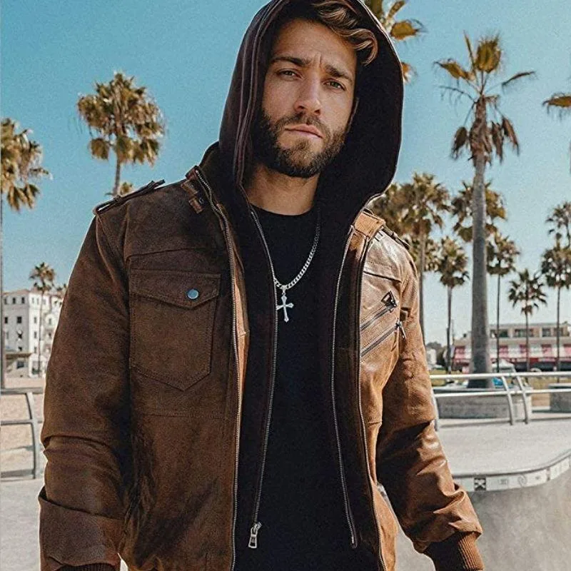 Vue 7 — Blouson Veste Steampunk en Cuir