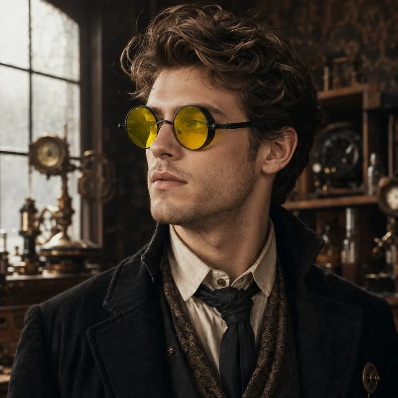 Vue 2 — Lunettes de Soleil Steampunk Vintage