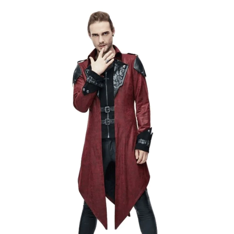 Vue 2 — Manteau Gothique Homme Rouge