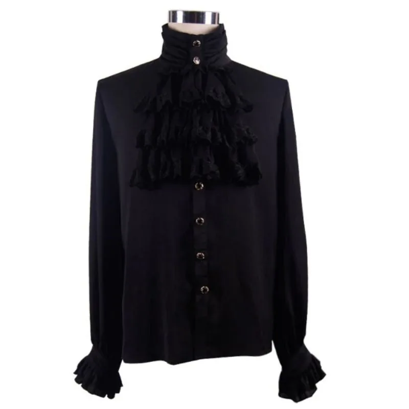 Vue 4 — Chemise à Jabot Noire Homme