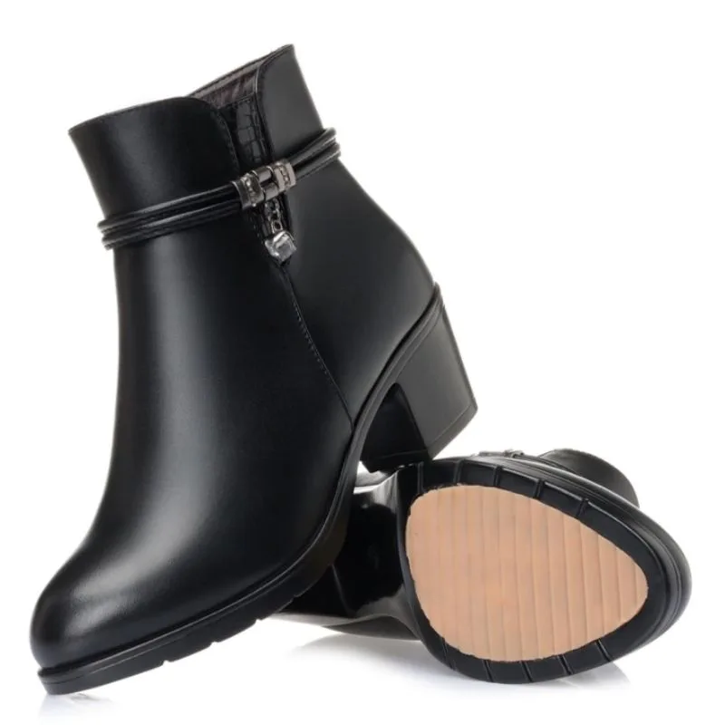 Vue 5 — Bottines en PU Noir à Talon 5 cm