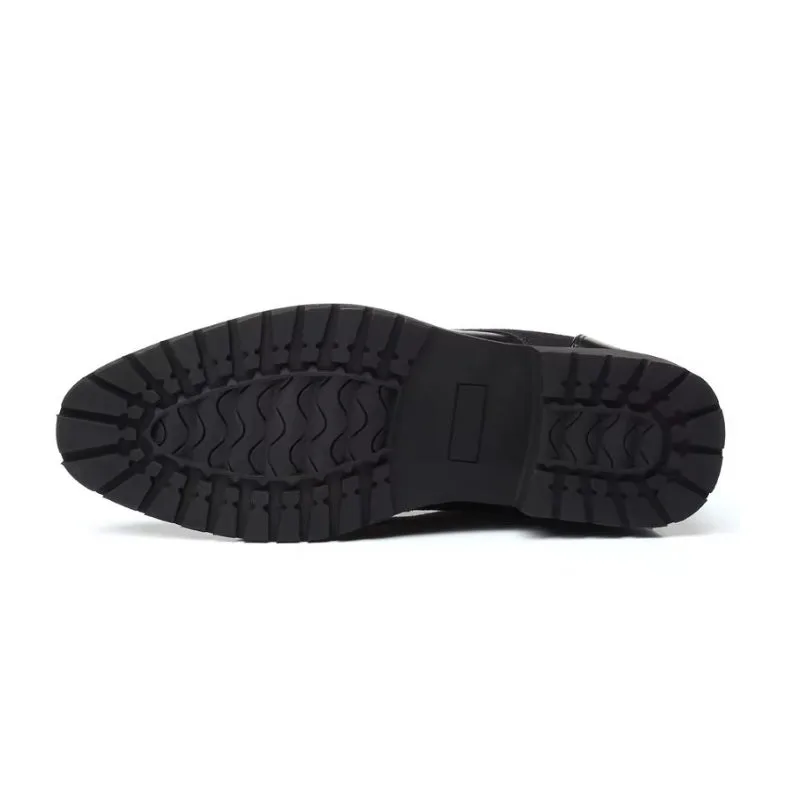 Vue 4 — Bottines Marron en Simili PU et à Lacets