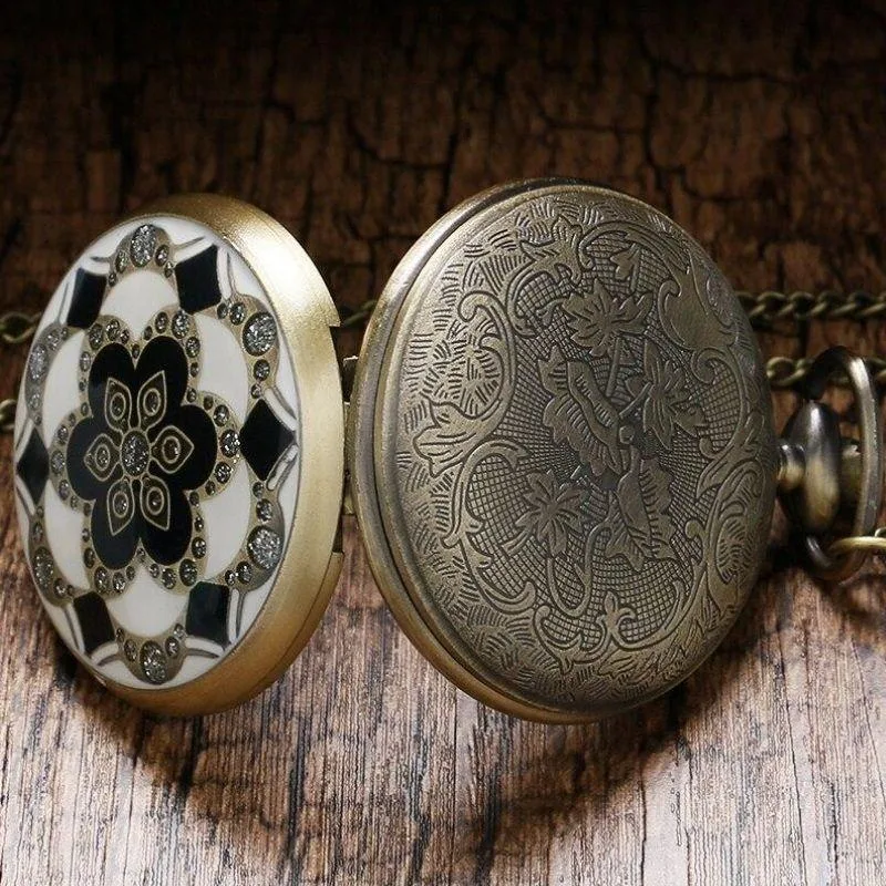 Vue 2 — Montre à Gousset Steampunk Fleurs