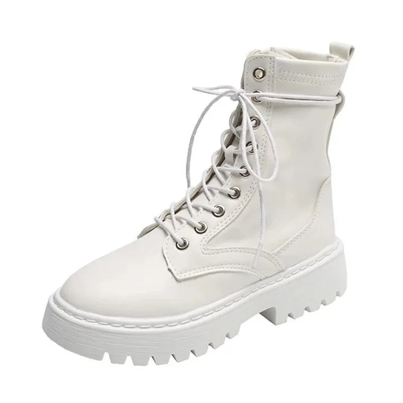 Vue 12 — Bottines Plateforme à Lacets