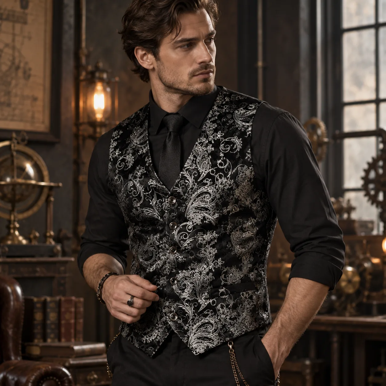 Vue 18 — Gilet Costume Homme Imprimé
