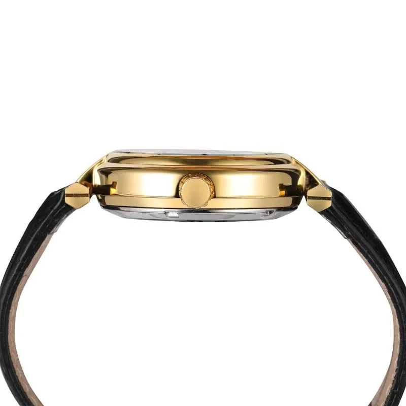 Vue 4 — Montre Squelette Femme Bracelet Cuir
