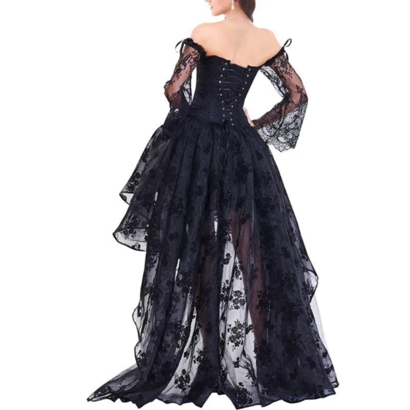 Vue 4 — Robe de Soirée Steampunk Noire