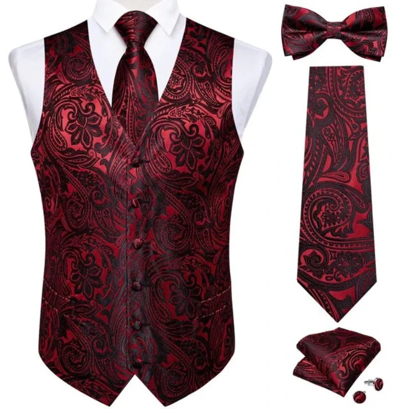 Vue 3 — Gilet Rouge Homme pour Mariage