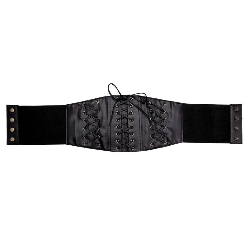 Vue 7 — Ceinture Serre Taille Steampunk en Simili PU