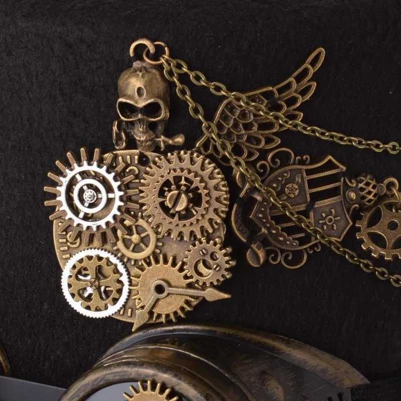 Vue 4 — Chapeau Steampunk Avec Chaîne