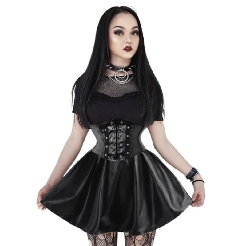 Vue 2 — Jupe Simili PU Taille Haute