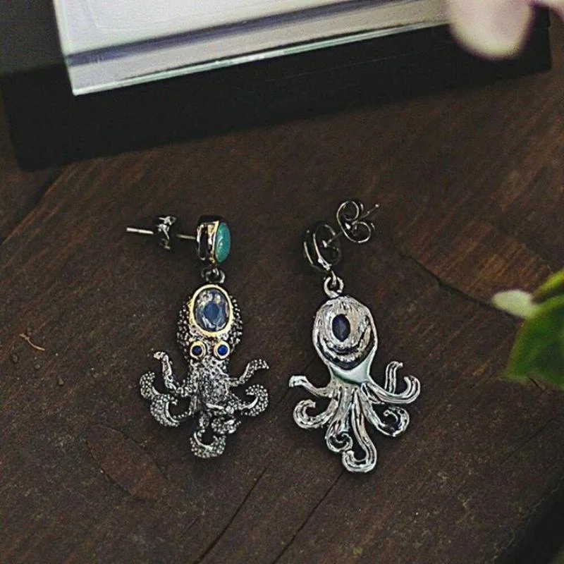 Vue 8 — Boucles d'Oreilles Poulpe Steampunk