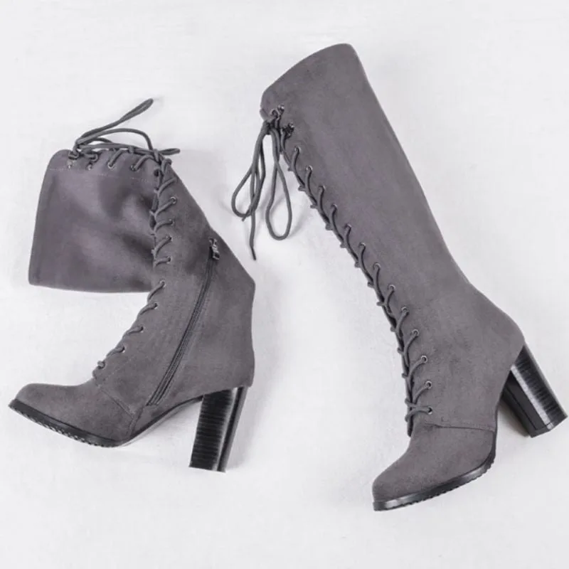 Vue 4 — Bottes Hautes à Lacets pour Femme