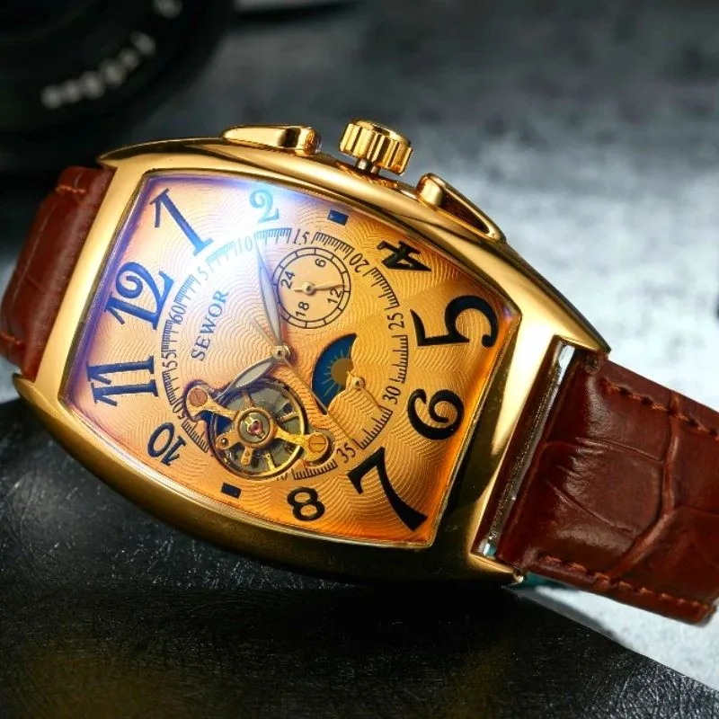 Vue 9 — Montre Rectangulaire Homme Vintage