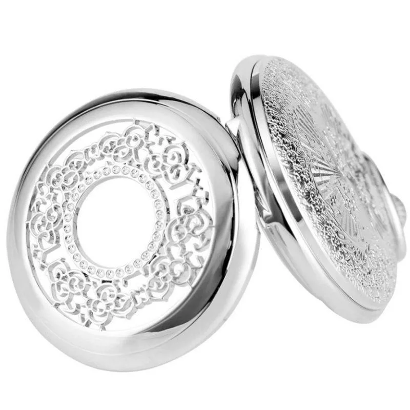 Vue 4 — Montre Gousset Pendentif Femme Argent
