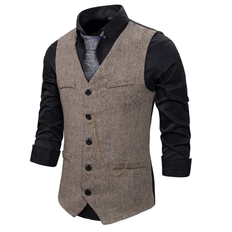 Vue 2 — Gilet de Costume Homme avec Chaîne