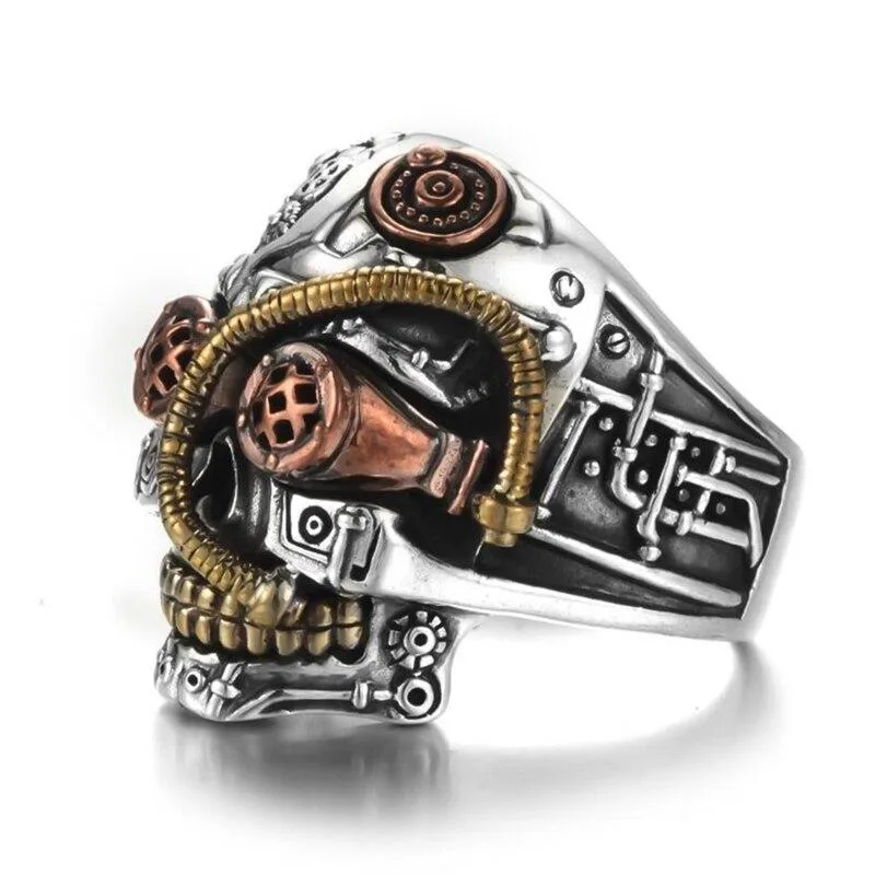 Vue 2 — Bague Steampunk Skull