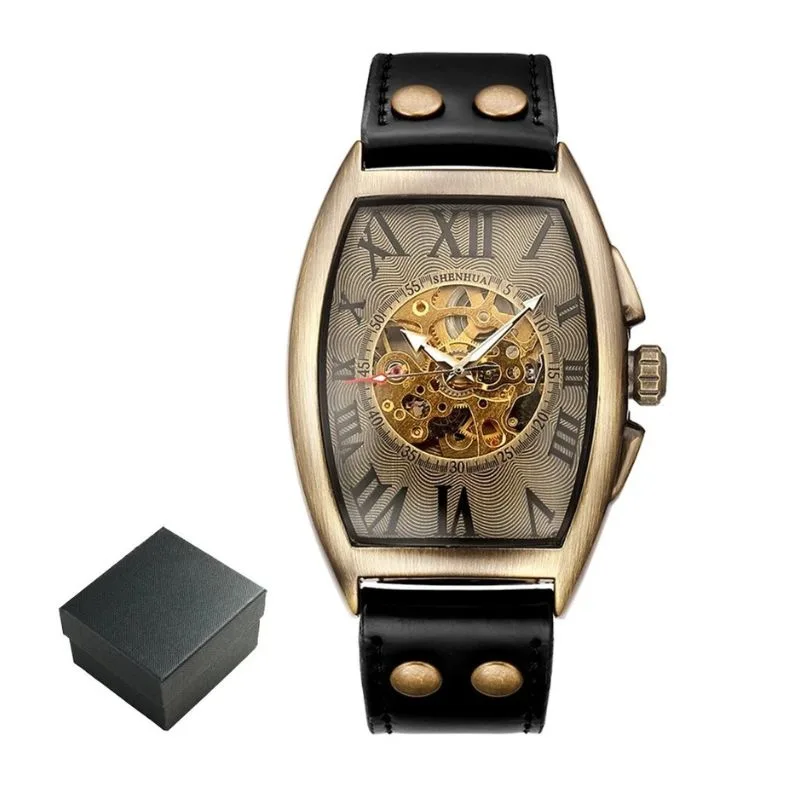 Vue 2 — Montre Mécanique Rectangulaire Homme