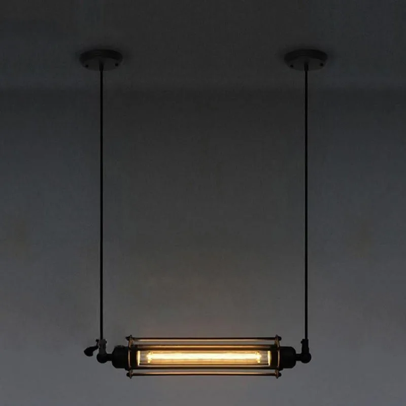 Vue 2 — Lampe Steampunk Tube Industrielle