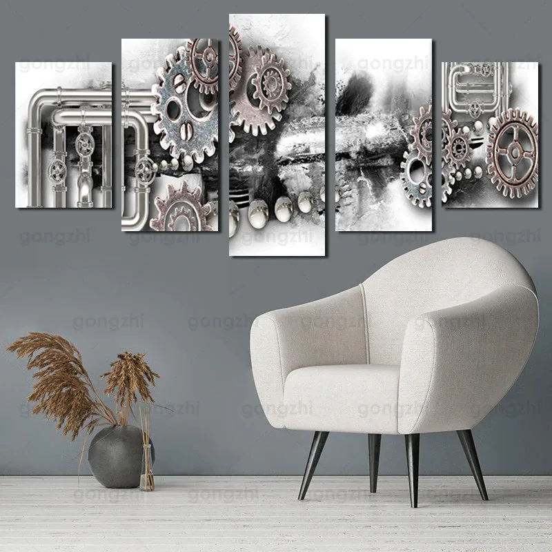 Vue 2 — Tableau Steampunk Engrenage Industriel