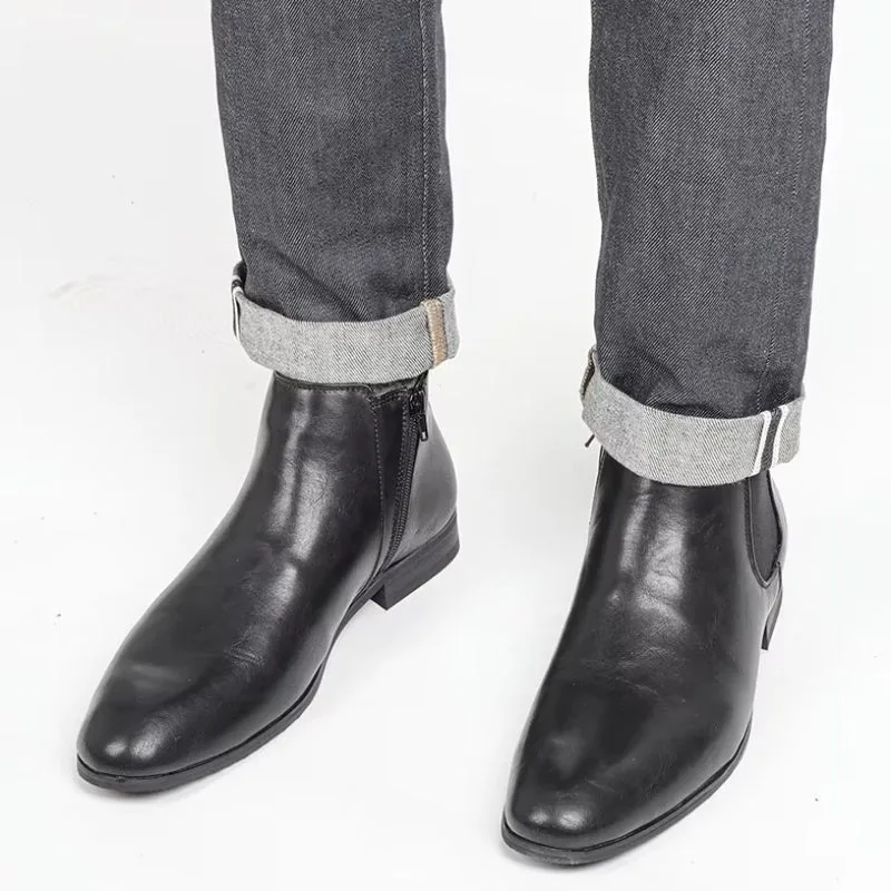 Vue 9 — Bottines Zippées en PU pour Homme