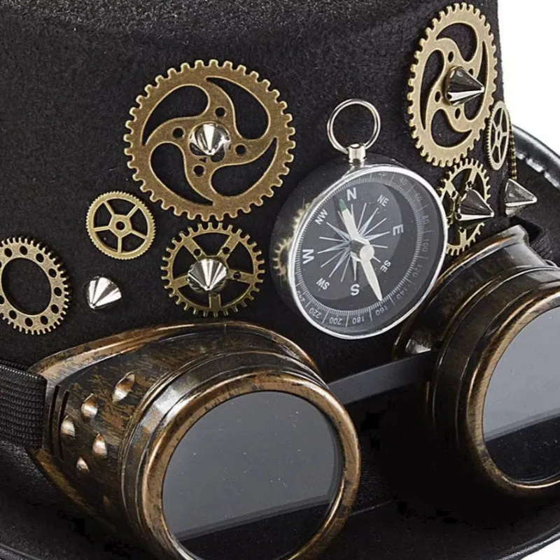 Vue 3 — Chapeau Steampunk avec Mécanismes