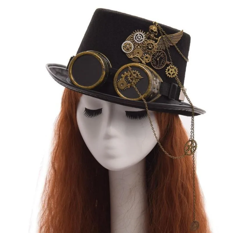 Vue 2 — Chapeau Steampunk avec Lunettes
