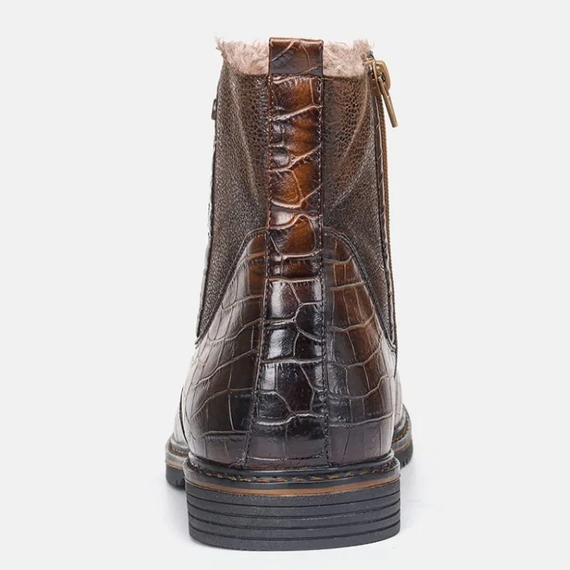 Vue 5 — Bottines Marron Foncé pour Homme