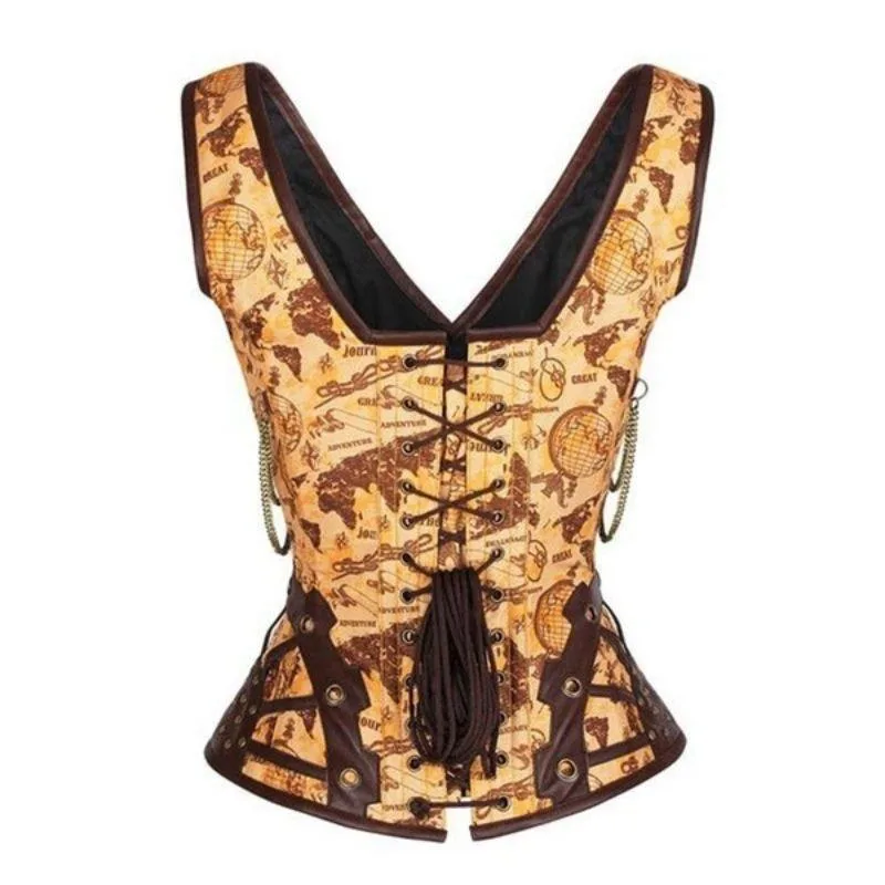Vue 2 — Corset Steampunk Doré