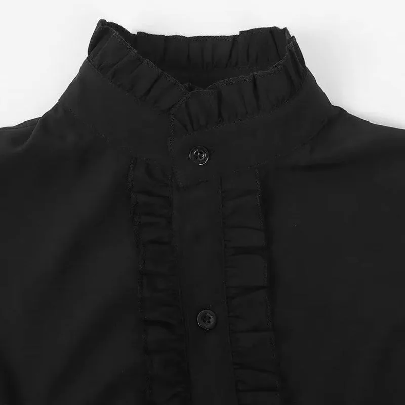 Vue 5 — Chemise à Jabot Goth Blanche