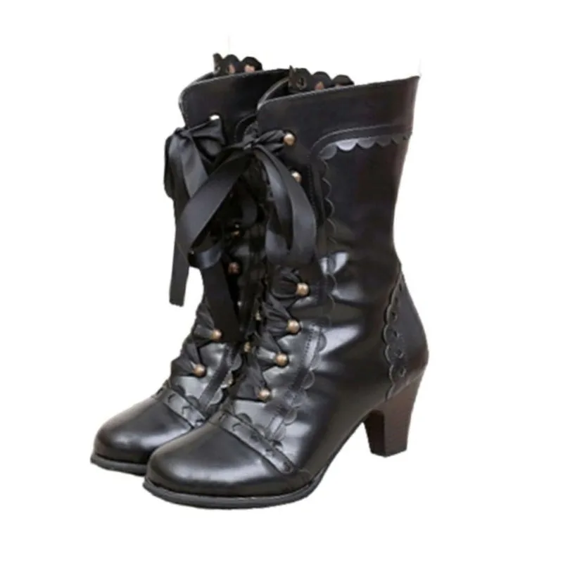 Vue 15 — Bottines Steampunk Victoriennes à Lacets