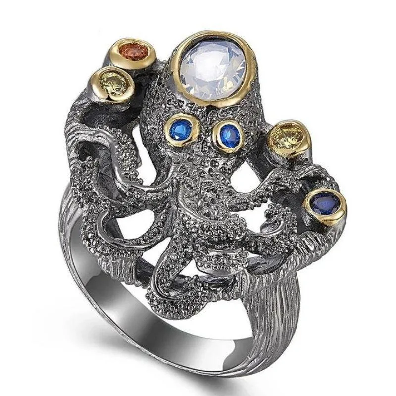 Bague Steampunk Pieuvre